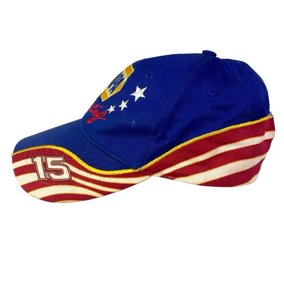 NAPA Racing Cap Michael Waltrip 15 Hat Patriotic American Flag Adjustable Nascar - Picture 3 of 9
